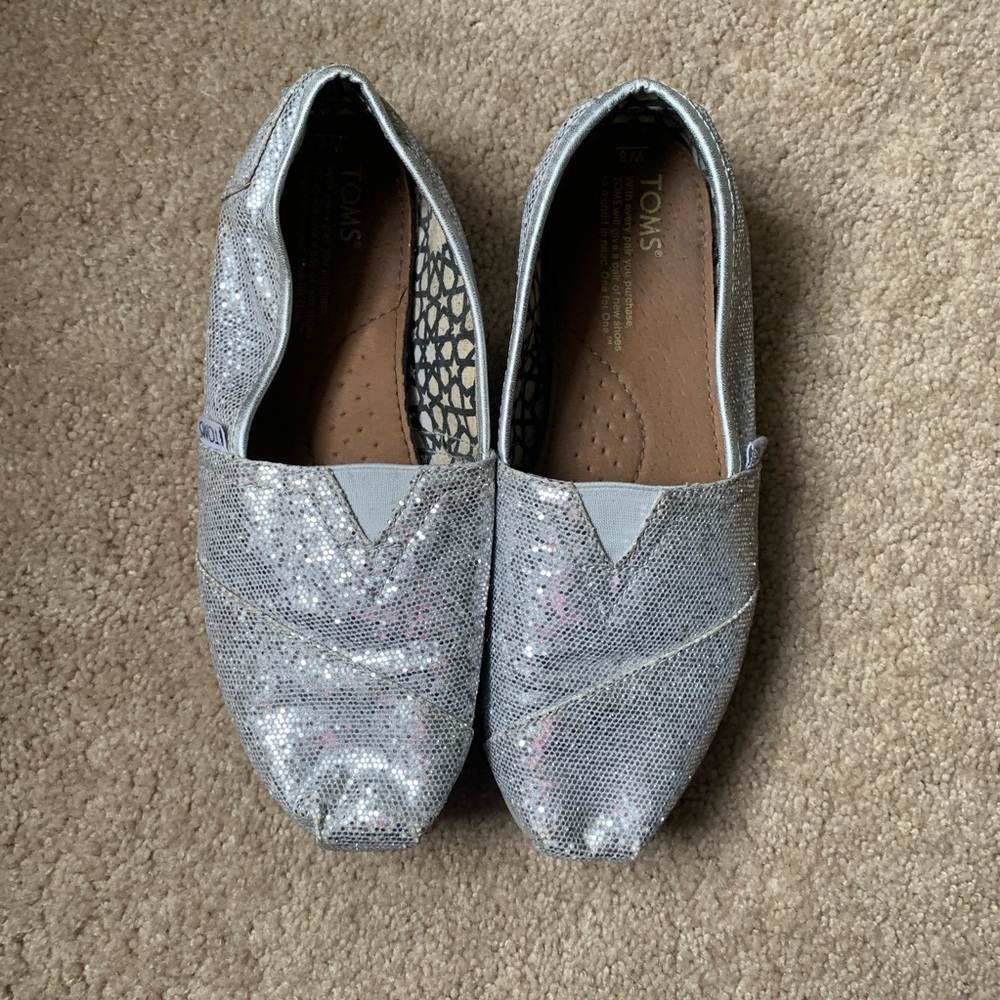 Silver Glitter Toms